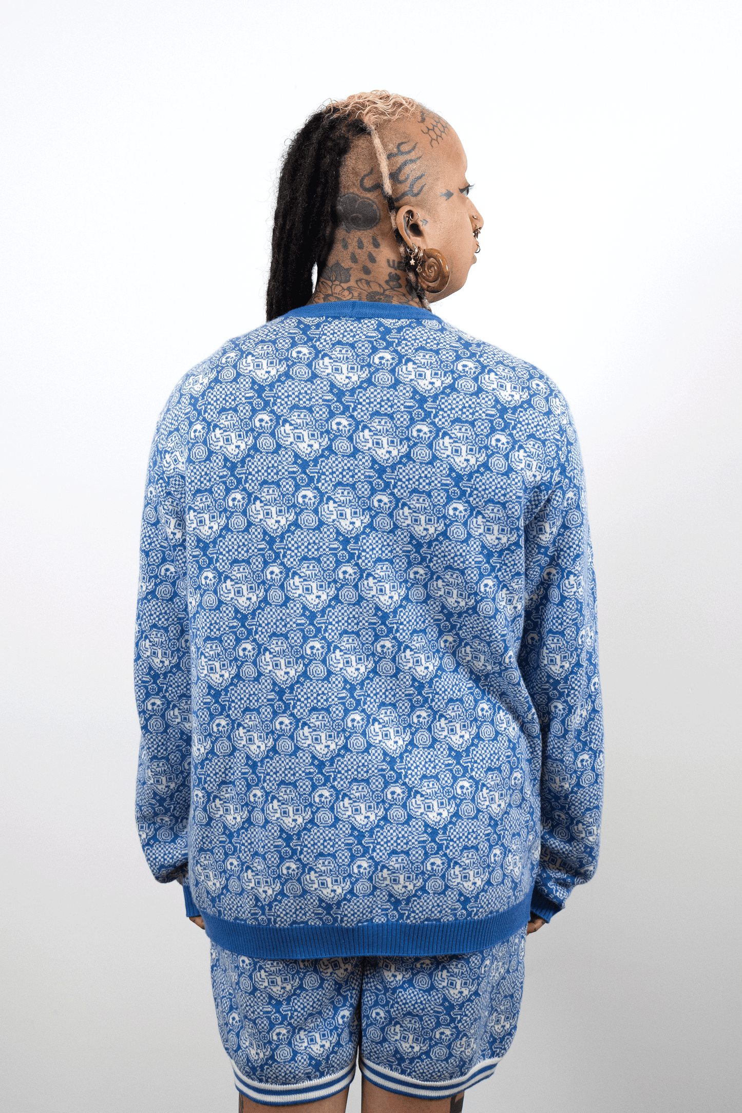 Jacquard Garden Cardigan // Twilight/Eggshell