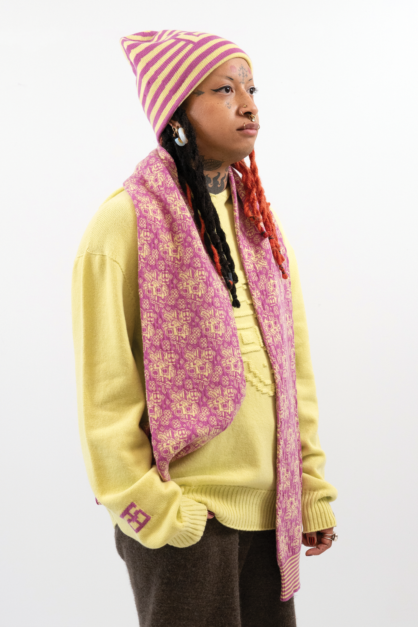 Jacquard Sleeve Scarf // Orchid/Pollen
