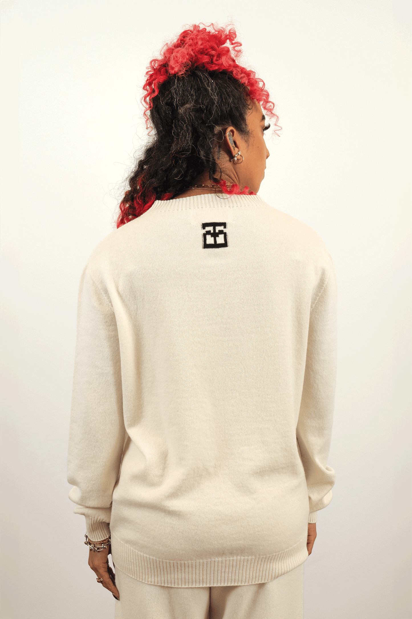 Monogram Crewneck // White/Black