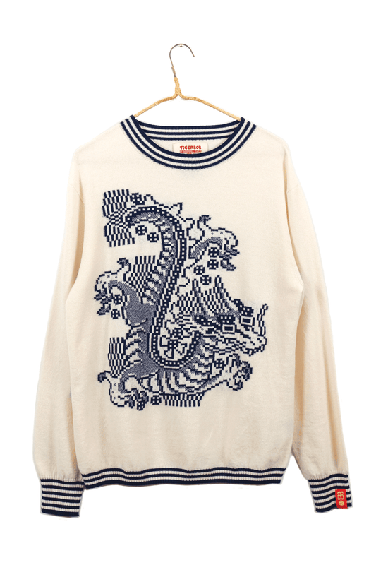 Dragon Crewneck //White/Midnight