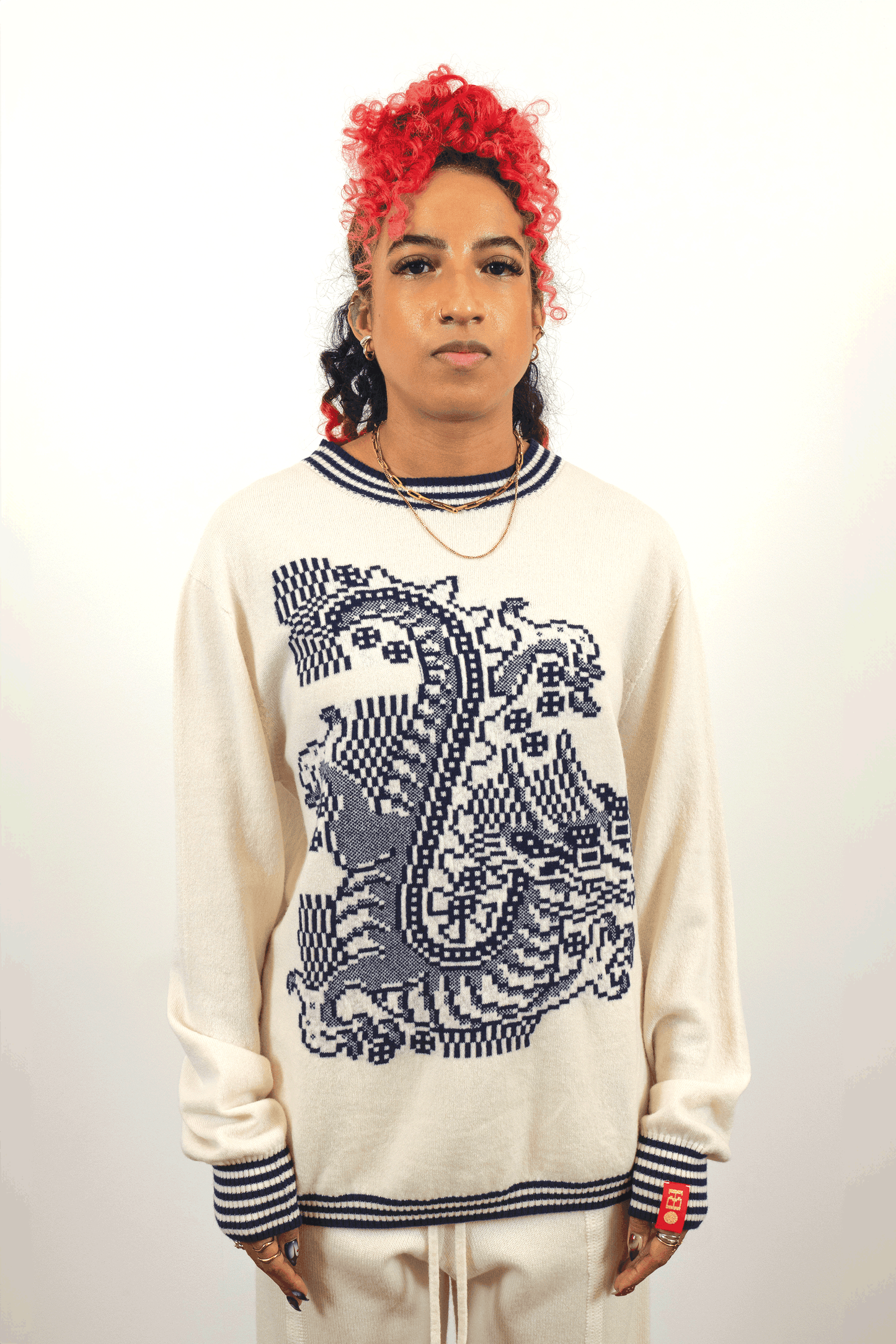 Dragon Crewneck //White/Midnight