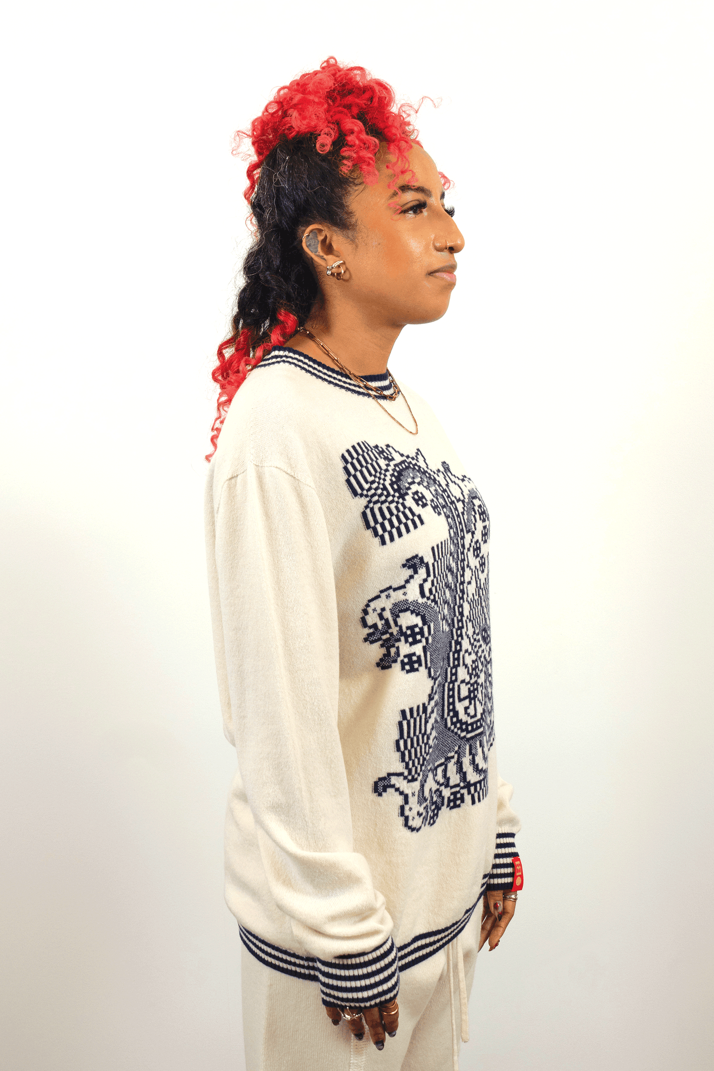 Dragon Crewneck //White/Midnight