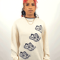 Intarsia Knit Tigerbob Crewneck // White/Midnight