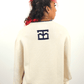 Intarsia Knit Tigerbob Crewneck // White/Midnight