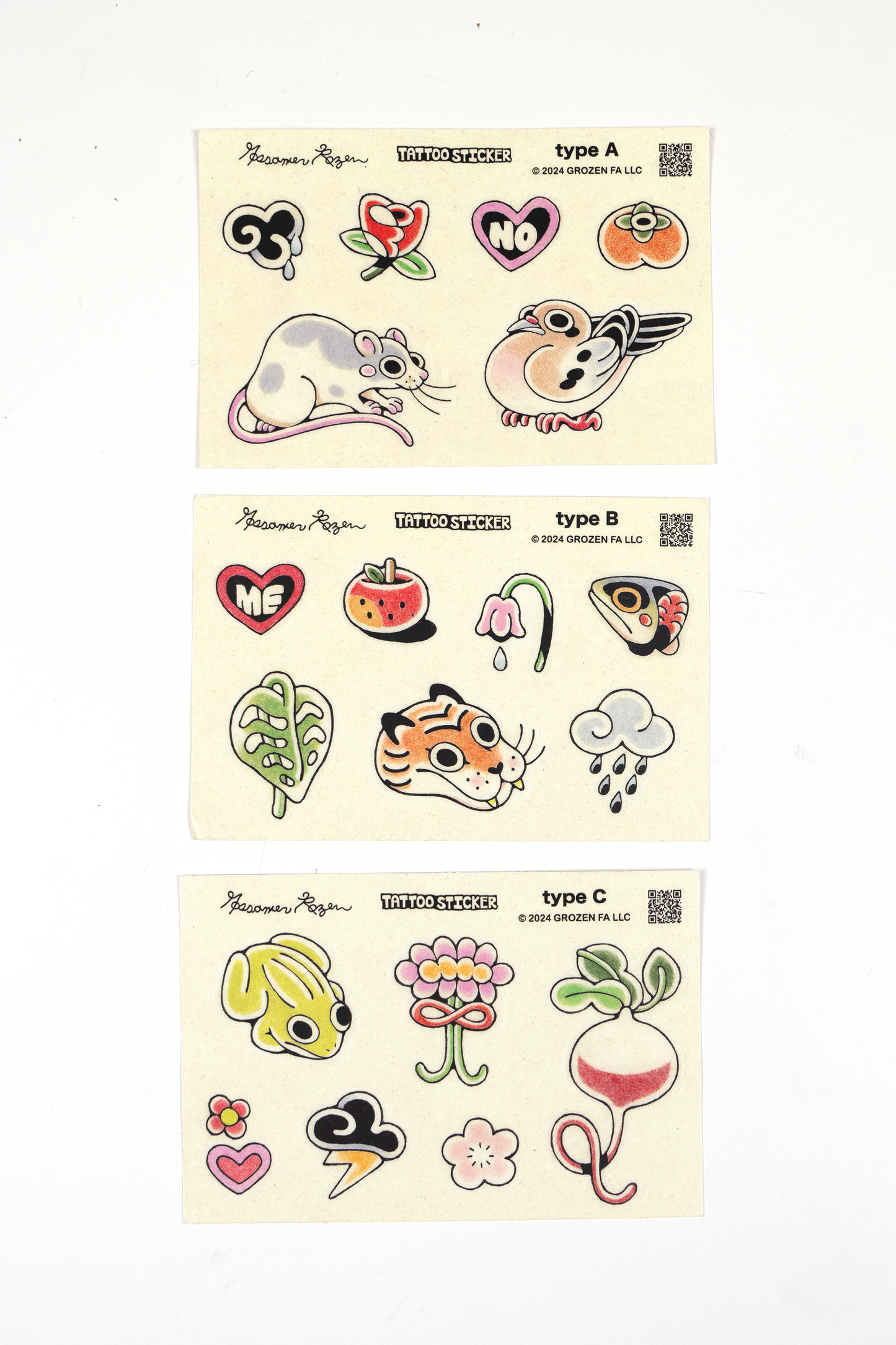 Tattoo Sticker Sheet // Type C