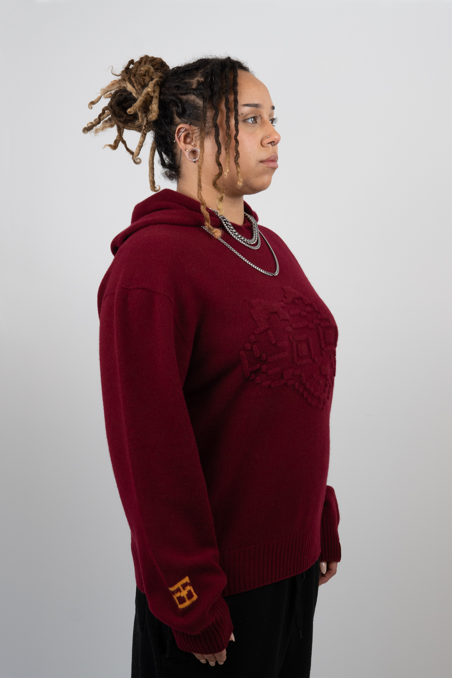 Embossed Tigerbob Hoodie // Burgundy