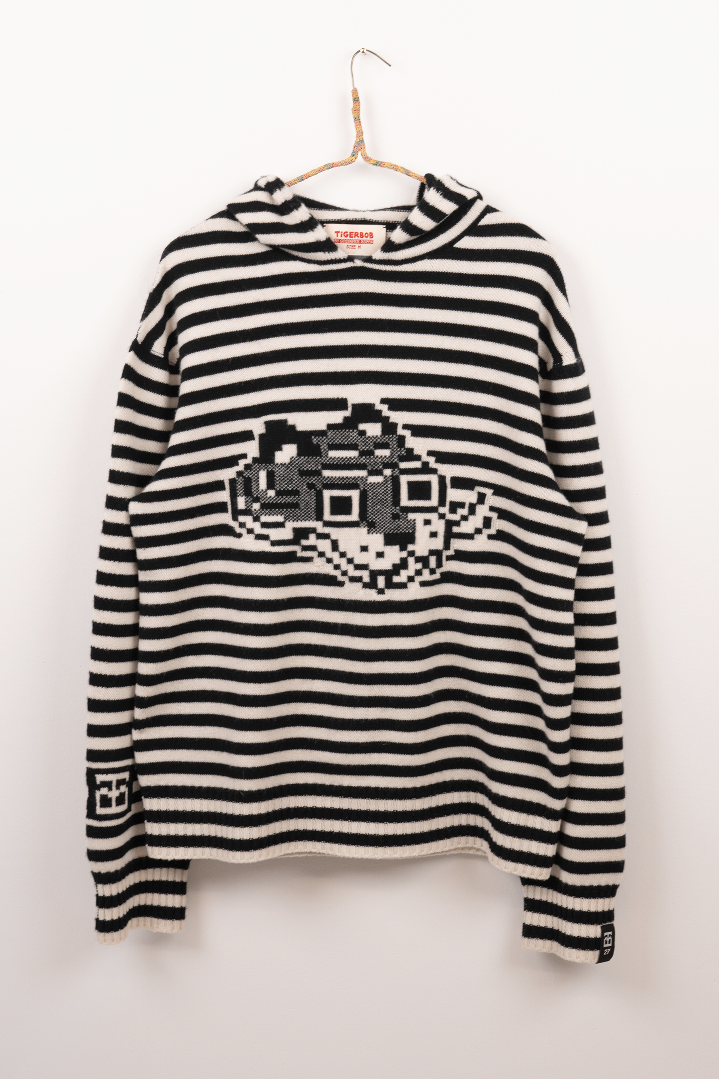 Super Striped - Jacquard Tigerbob Hoodie // Black/White