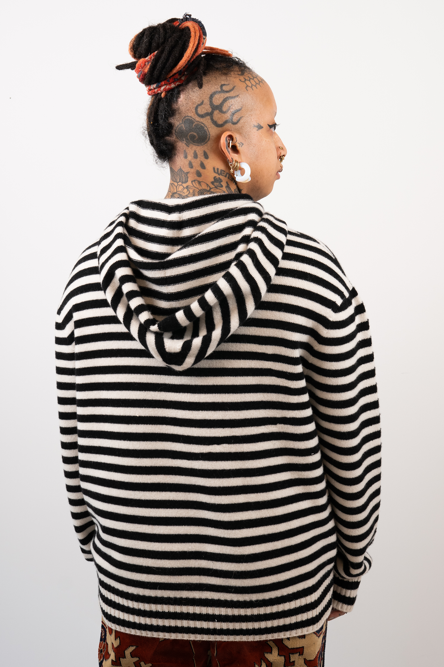 Super Striped - Jacquard Tigerbob Hoodie // Black/White