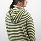 Super Striped - Jacquard Tigerbob Hoodie // Mossy/White
