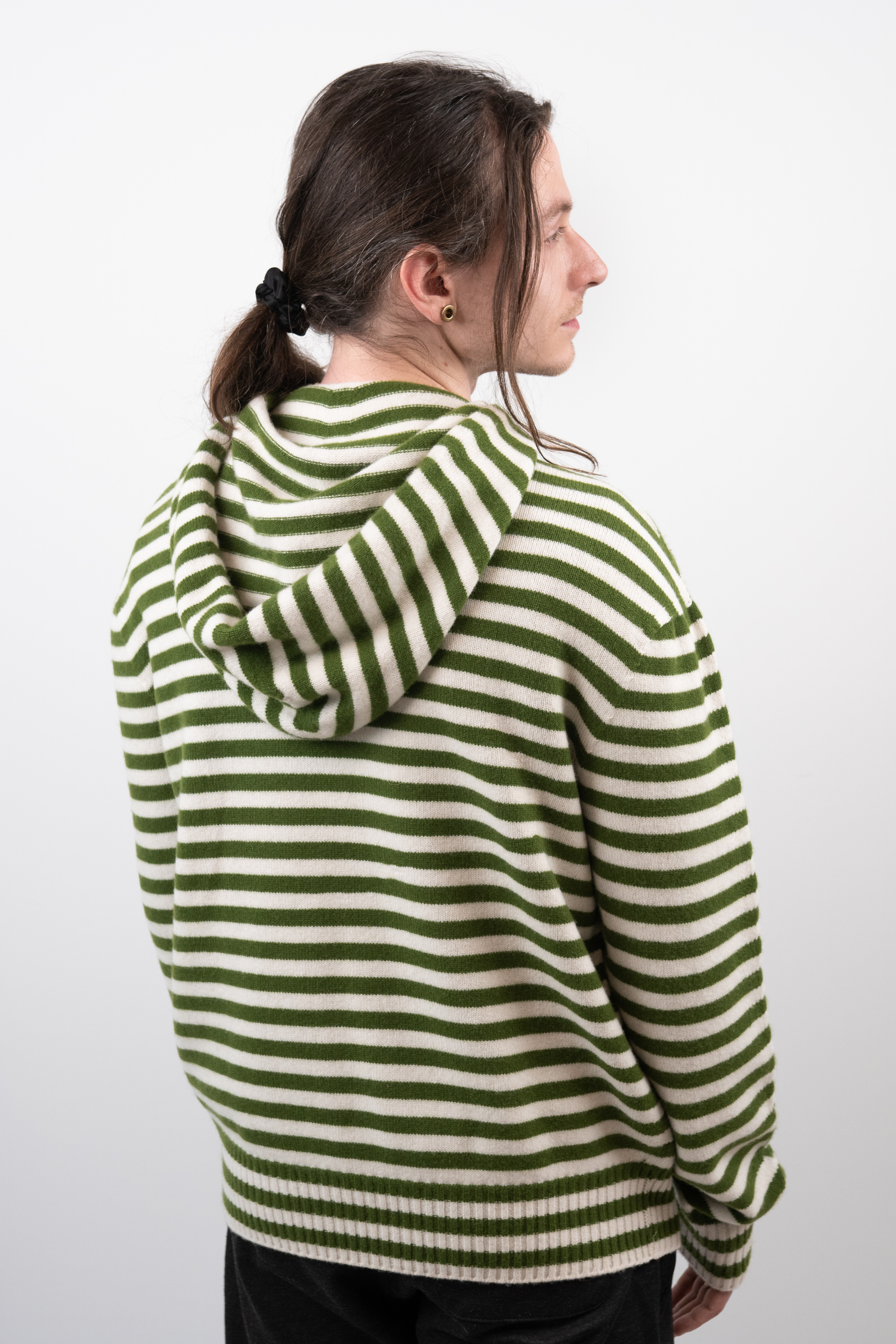 Green and white striped hoodie deals